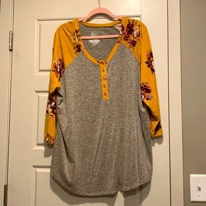 Floral Maurices 3/4 Sleeve Top